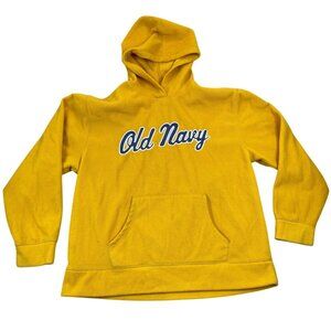 Old Navy Men's Hoodie Sweatshirt XL Yellow Pullover Fleece Cozy Casual Vintage